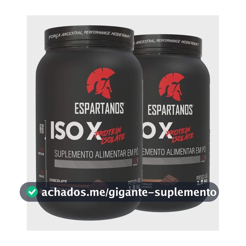 Kit 2x Suplemento Em Pó Whey Protein Isolado Iso X 1800g Sabor Chocolate