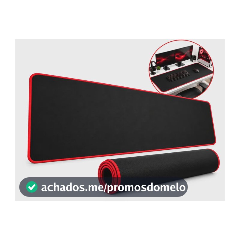 Mouse Pad Gamer Grande DeskPad 80x30cm Speed Profissional Base Antiderrapante Borda Costurada Premium para Teclado Mouse Setup Gamer e Escritório