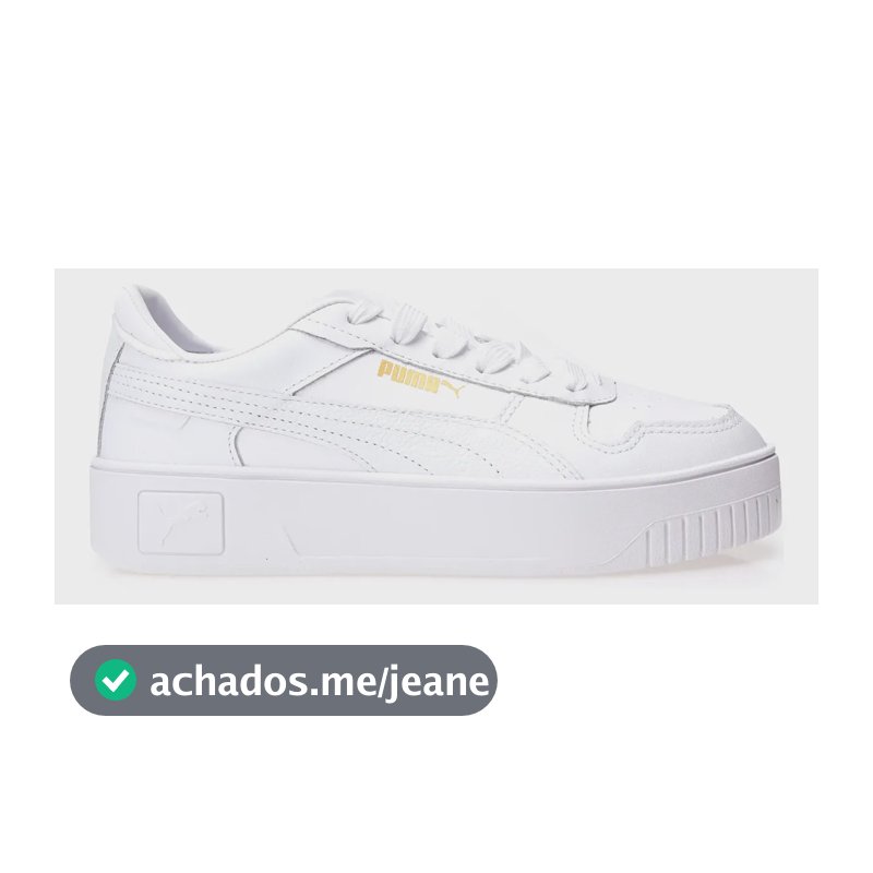 Tênis Feminino Carina Street Bdp Puma Branco E Dourado. Liso 39