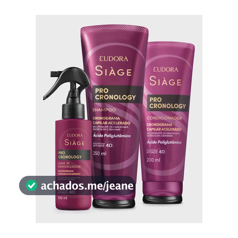 Combo Eudora Pro Cronology Shampoo + Condicionador + Leave-in