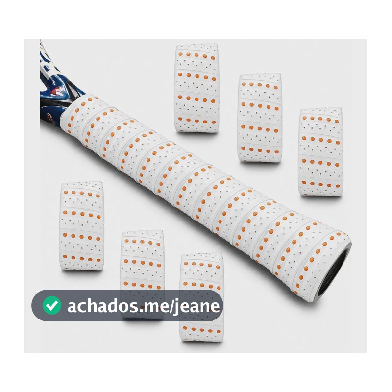 Kit 6 Overgrip Grips Microperfurados Padel Beachtennis Tênis Branco
