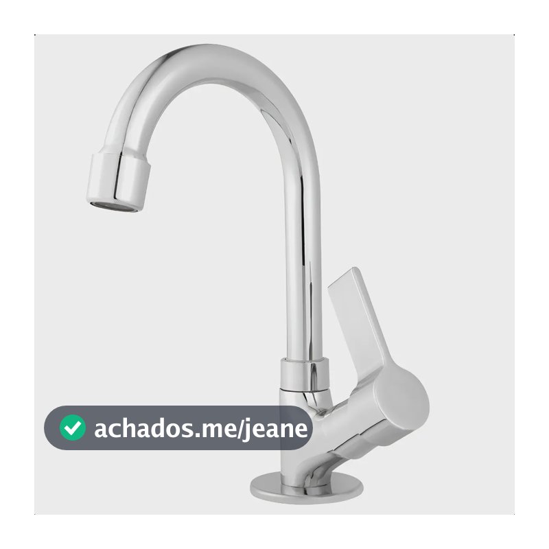 Torneira Lavatorio Para Banheiro Bica Movel Metal Prateado Cromado