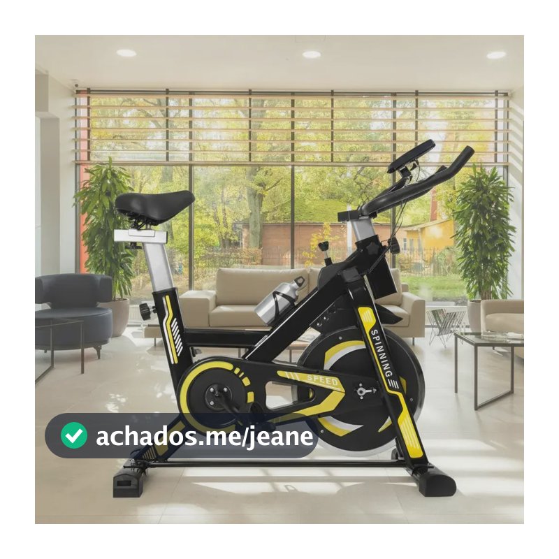 Bicicleta Ergométrica 15kg Bike Spinning Profissional 15kg Amarelo