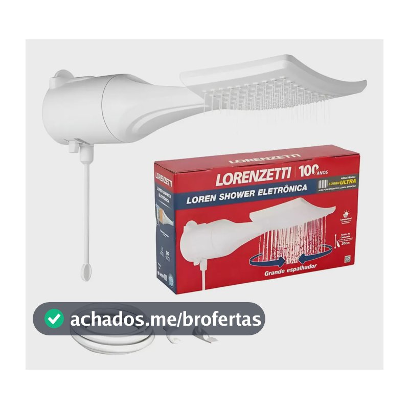 Chuveiro Loren Shower Eletrônico 5500w Lorenzetti Branco 127V