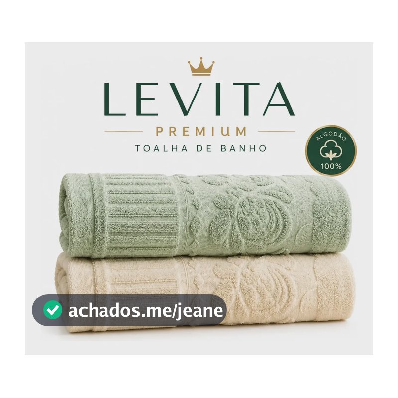 Kit 2 Toalha De Banho Levitá Premium Algodão 70x130 Verde-claro