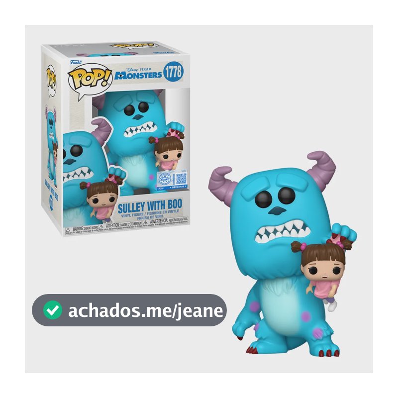 Funko Pop Disney Pixar Monsters Exclusive Sulley W/ Boo 1778