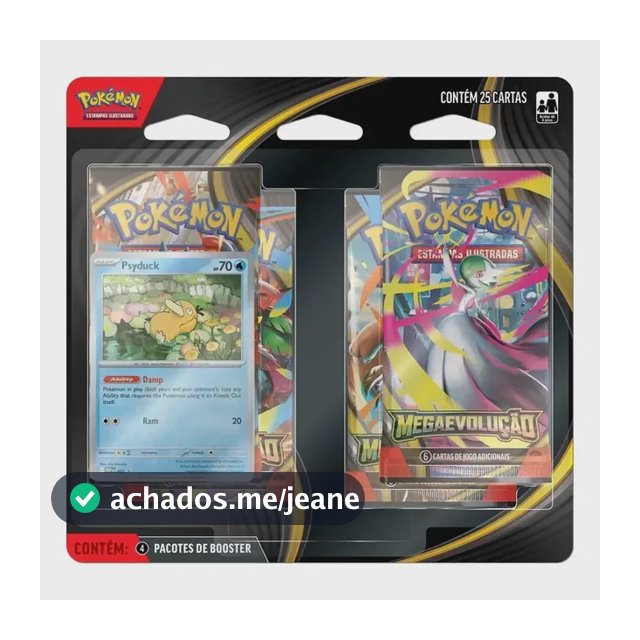 Blister Quadruplo 4 Boosters Pokémon Mega Evolução - Psyduck
