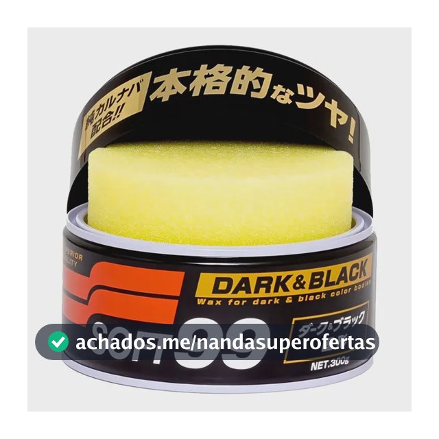 Cera Soft99 Dark & Black 300g Carnaúba Carros Escuros