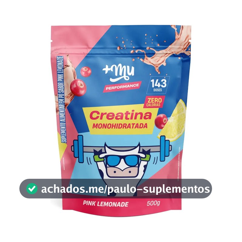 Creatina +Mu em pó sabor Limonada rosa x 500g