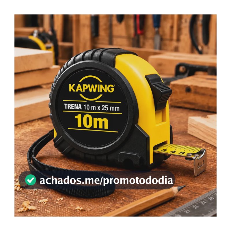 Trena Profissional 10 Metros 25mm Emborrachada Reforçada Fita de Aço Com Trava Manual Medição