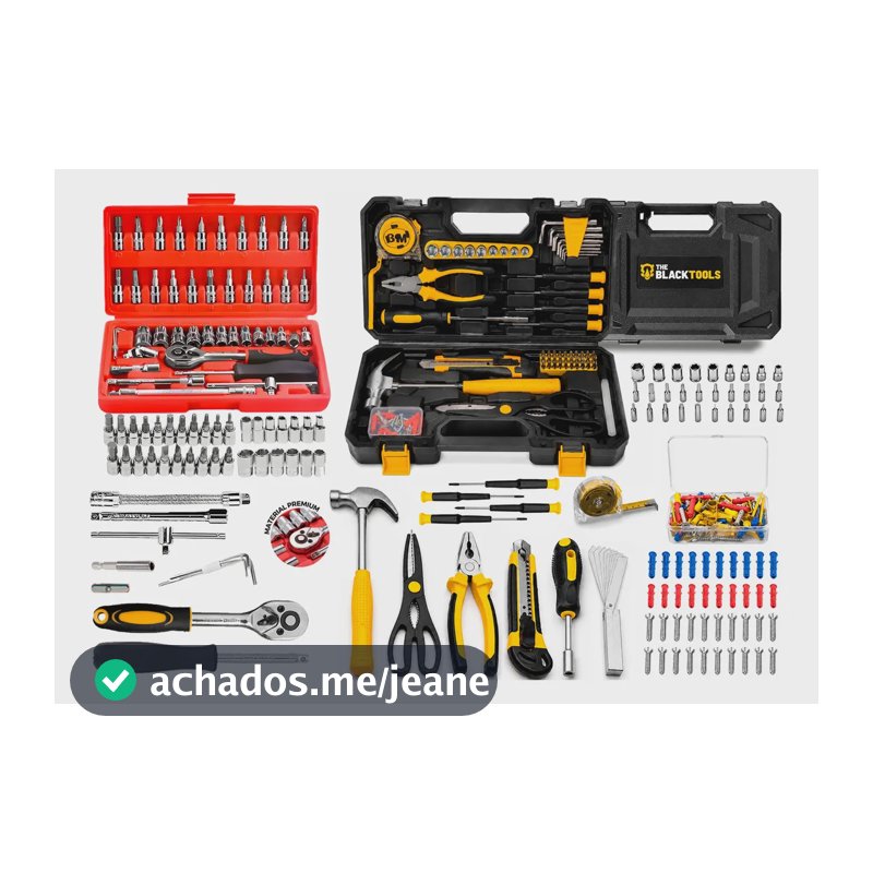 Kit Maleta Jogo Ferramentas Manual 168 Peças Residencial Preto