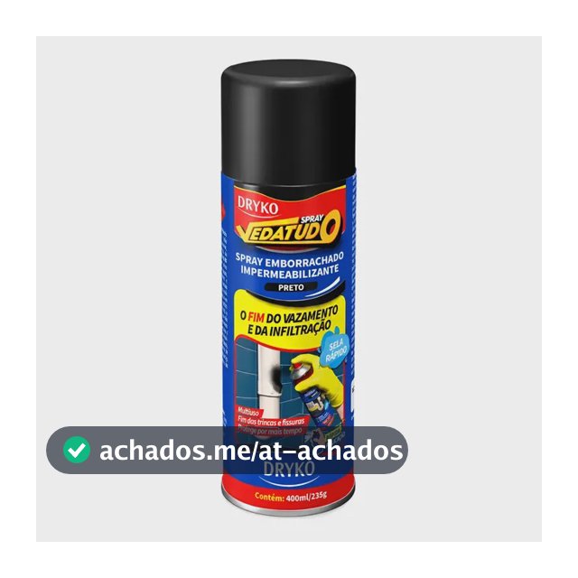 Spray Vedatudo 400ml Impermeabilizante Emborrachado Dryko