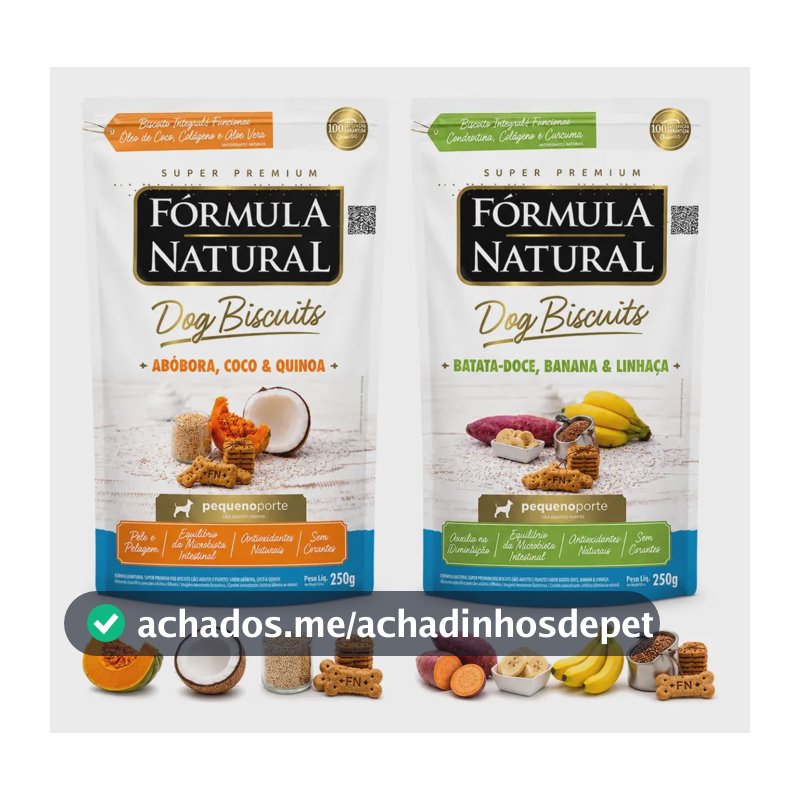 Kit 2 Fórmula Natural Dog Biscuit Batata E Abóbora 250g
