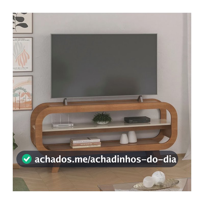 Rack Para Tv Até 60 Polegadas Com Prateleira 133 Cm Ba Cinamomo/off White