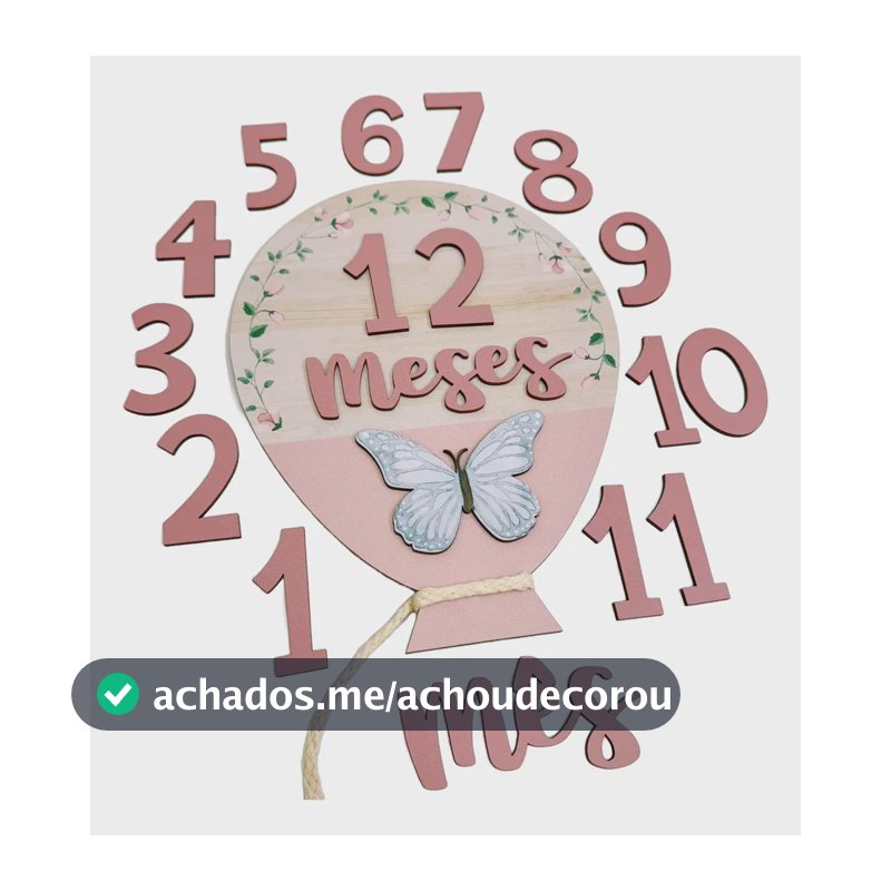 Kit Mesversário Balão - Jardim Borboleta Menina Rosa