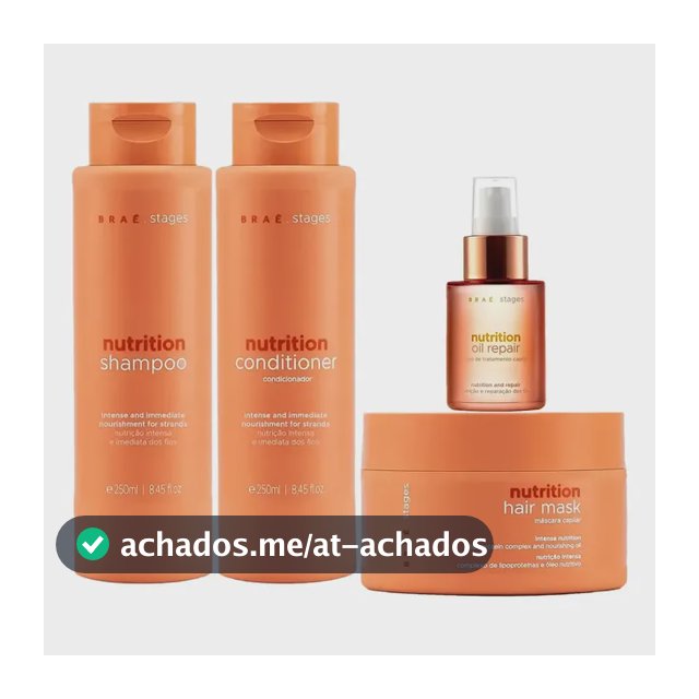 Braé Stages Nutrition Shampoo + Condicionador + Óleo + Másc
