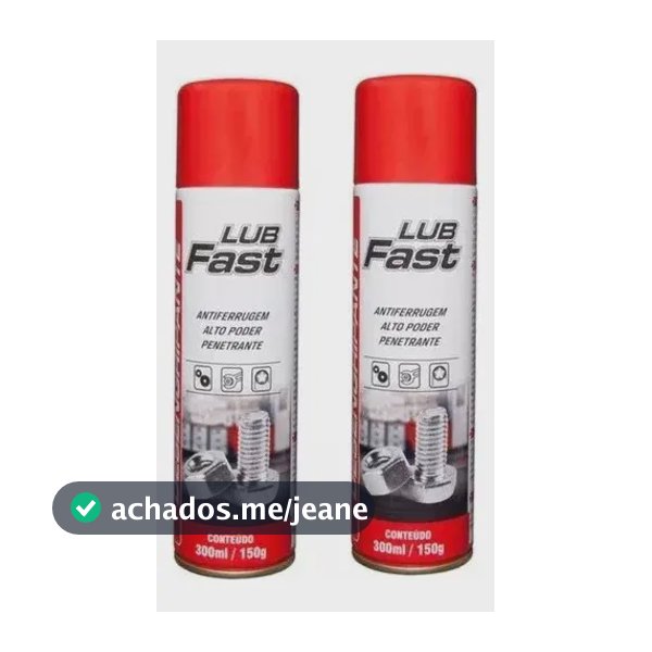 2 Óleo Spray Desengripante Antiferrugem Lubfast 300ml Top