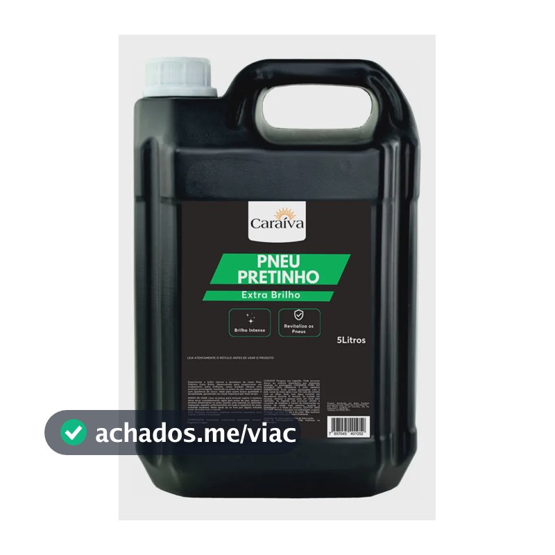 Pretinho para Pneu Extra Brilho Intenso Fácil aplicação 5 Litros Automotivo Estética Automotiva Lava Jato