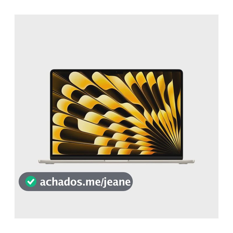 MacBook Air de 15 polegadas: Chip M5, CPU de 10 núcleos, GPU de 10 núcleos, Neural Engine de 16 núcleos, 512GB - Estelar - Distribuidor Autorizado