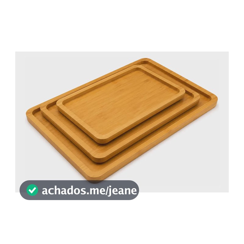 Kit 3 Bandejas Mdf Para Servir Churrasco E Petiscos Marrom-claro