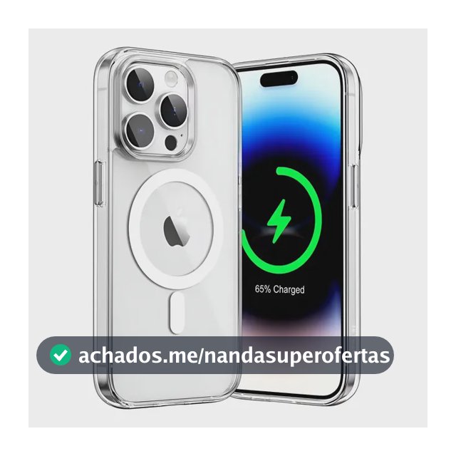 Capa Capinha Magnética Magsafe Premium P/ iPhone 12 Ao 17 Transparente iPhone 15 Pro Max