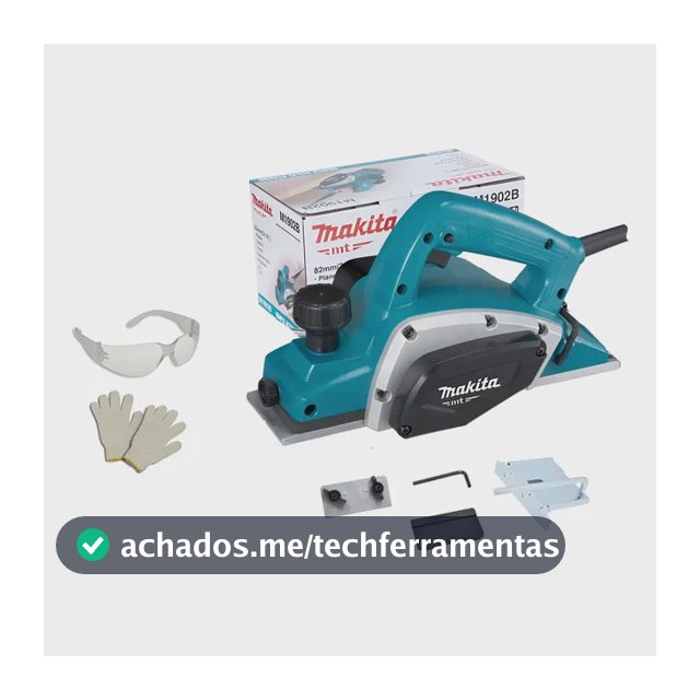 Plaina Elétrica Manual Makita Mt M1902b 82mm 580w + Acess