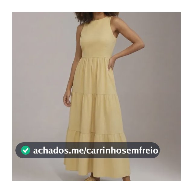 Vestido Midi Três Marias Viscose Linho Com Bolsos Laterais