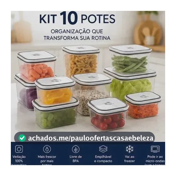 10 Potes Herméticos Electrolux de Plástico