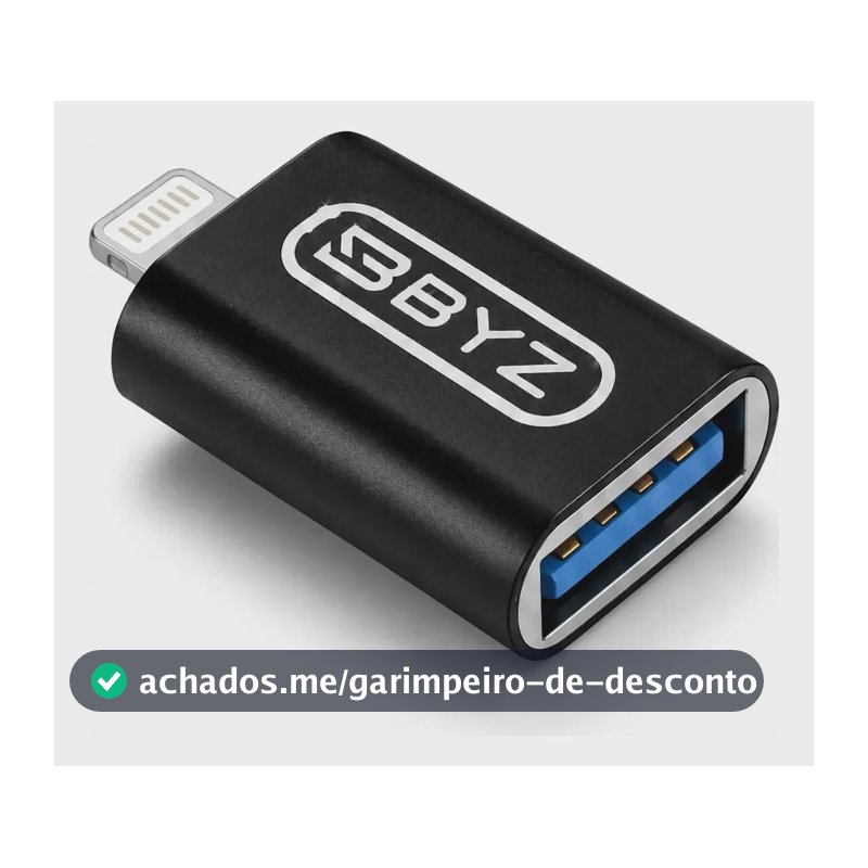 Adaptador Otg Lightning Para Usb Pen Drive Celular iPhone Preto