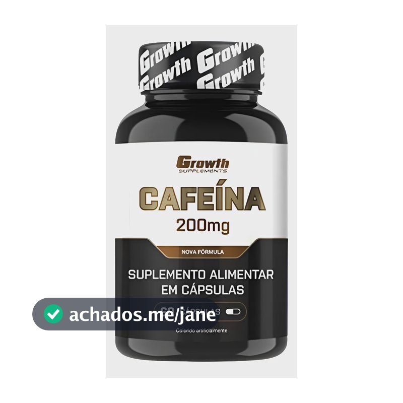 Cafeína 200mg (60 Caps) Termogênico Growth Supplements