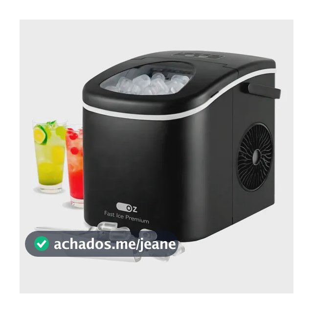 Máquina Fabricadora De Gelo Turbo Ice Mg1500 Oz 13kg Portátil Eficiente Limpeza Automática Com Pá E Cesto Premium