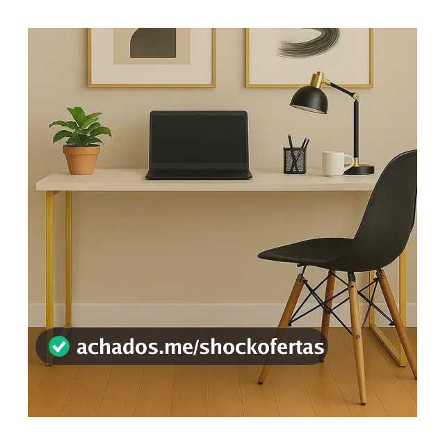 Escrivaninha Industrial 110cm  Mesa Estudo Aparador Pés Aço