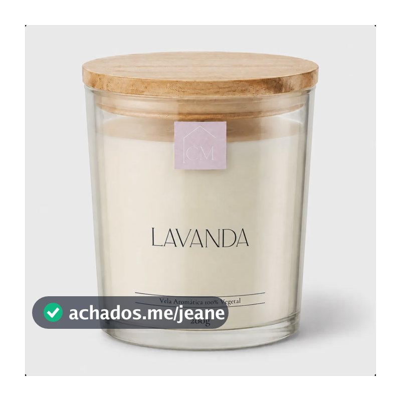 Vela Aromática Decorativa Fragância Perfumada Premium 200g Natural Lisa Lavanda