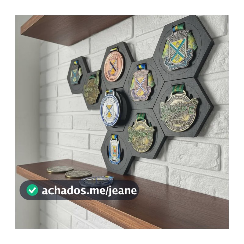 Porta Medalhas Criativo Ciclismo Futebol Corrida Kit 10 Un. Preto