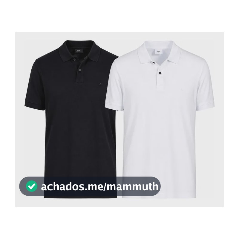 Kit Aramis 2 Polos Pima Preto E Branco Branco-preto M