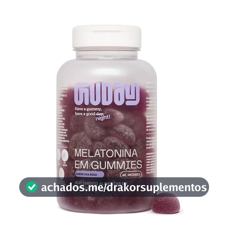 Melatonina Guday Sabor Uva Roxa 60 Gomas Vegano