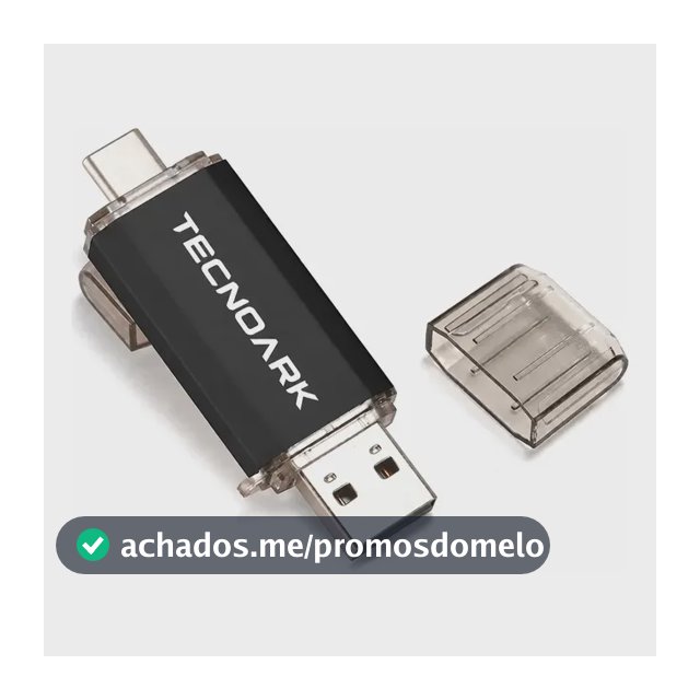 Pen Drive Jaster 128GB USB 2.0 OTG Tipo C Android Cor Preto