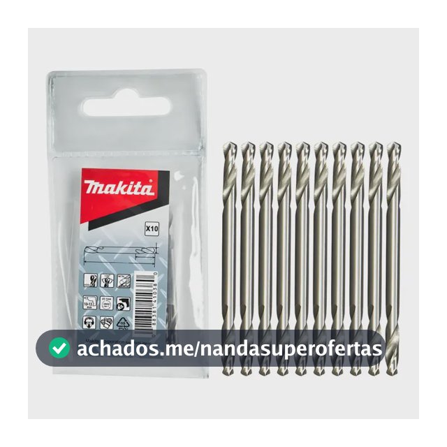 Kit C/ 10 Brocas Finas 3mm Para Metal Makita B-26668 Aço Hss