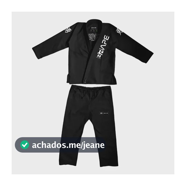 Kimono Jiu-jitsu Brape Combat - Preto Bordado Branco