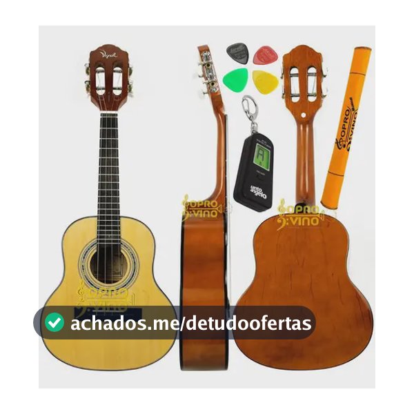Cavaquinho Acústico Natural Vignoli Afinador Palhetas Capa