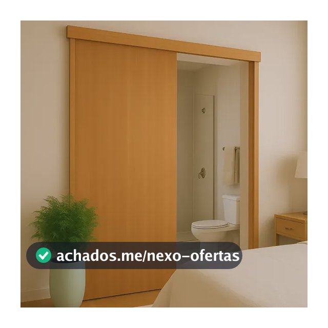 Kit Porta Lisa Correr Completa C/ Puxador E Fechadura 210x80 Curupixá