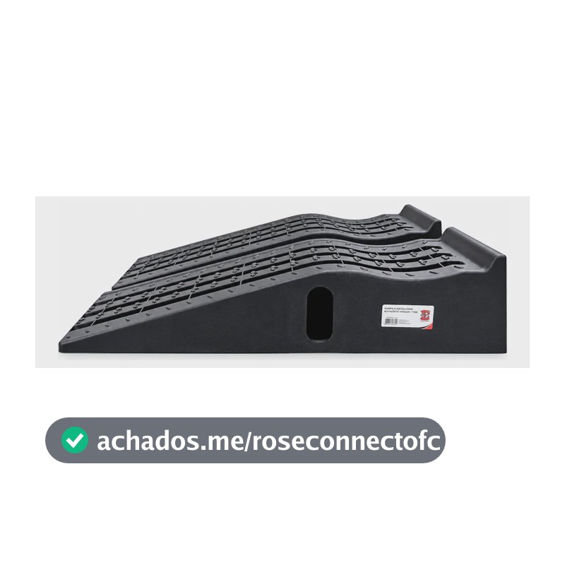 Kit 2 Rampa Automotiva Reforçada Elevação 2500kg Preta Preto
