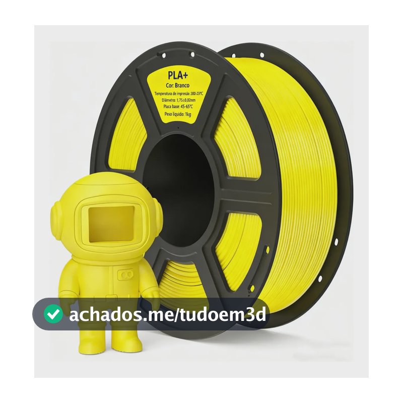 High Speed Impressão 3d Pla+ Filamento 1.75mm Premium 1kg Amarelo