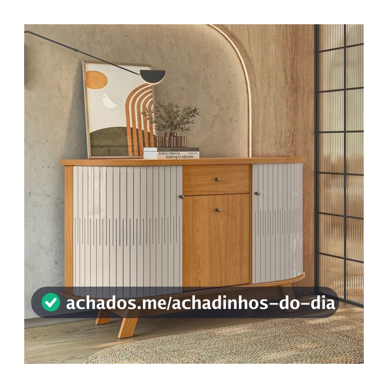 Aparador Buffet Para Sala De Jantar 2 Portas Flexíveis Wt Cinamomo/off White