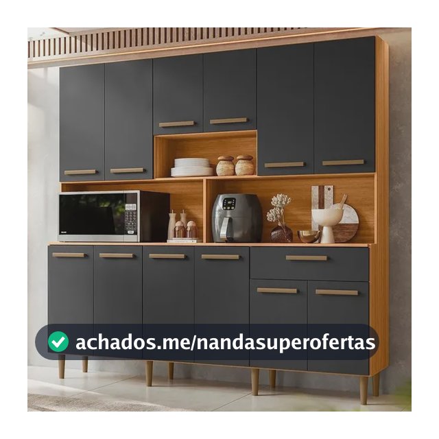 Armário de Cozinha Poliman Móveis Clarice 12 Portas 1 Gaveta