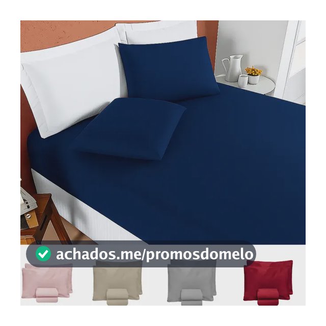 Kit Jogo Lençol Casal Elástico E Fronhas 3pçs 400 Fios Hotel