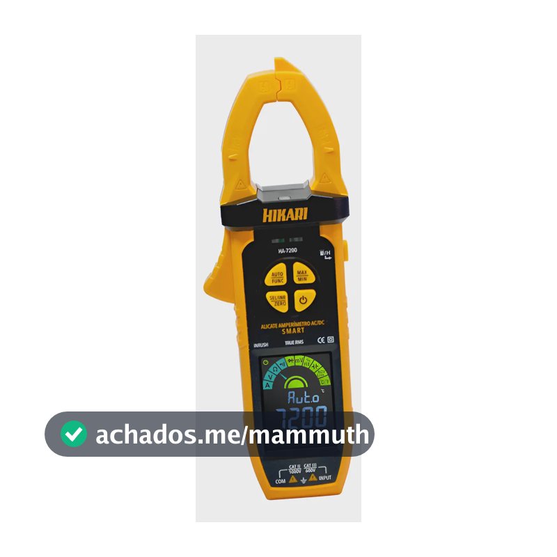 Alicate Amperímetro Hikari HA-7200 Corrente AC/DC Modo Smart NCV EBTN