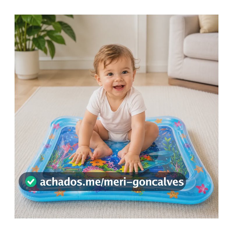Tapete Água Inflável Esteira Almofada Infantil Bebê Azul (estampado Marinho) Tapete Água Inflável Sensorial Bebê Infantil Aquático Marinho Almofada Estimulação