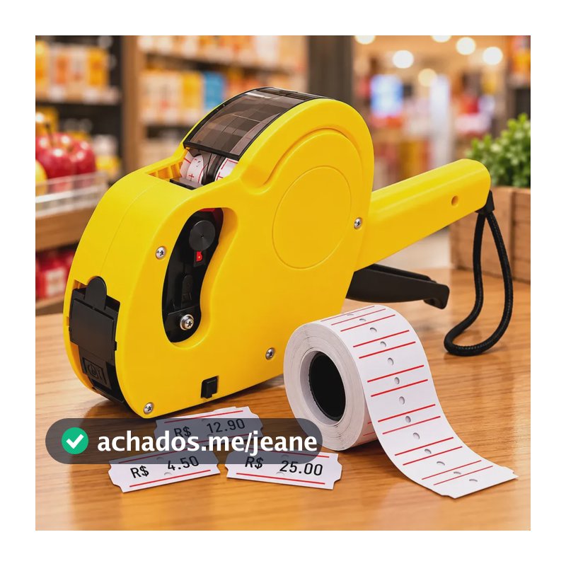 Etiquetadora De Preços 8 Dígitos Manual + Refil + Etiquetas Amarelo