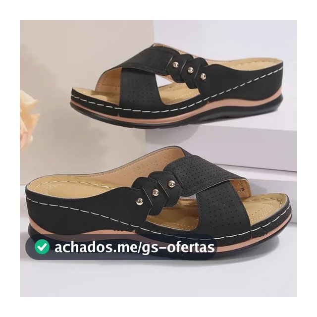 Sandalias De Cuña De Verano Para Mujer Con Hebilla  Preto 37 Eu